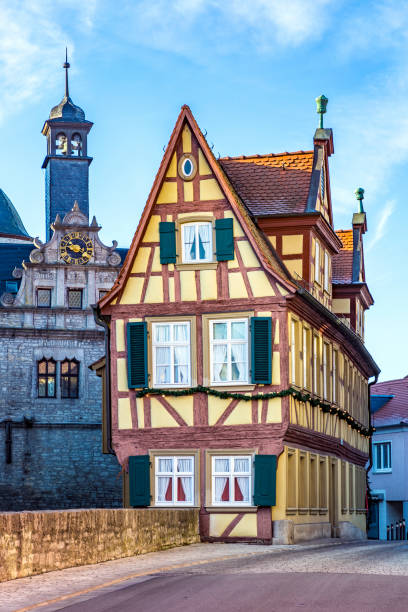 istock Malerwinkel, half timbered houses in Marktbreit, Bavaria, Germany 827112362