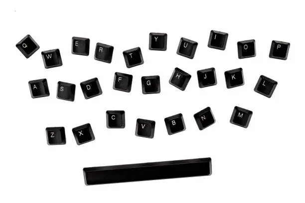 Photo of black qwerty keyboard keys