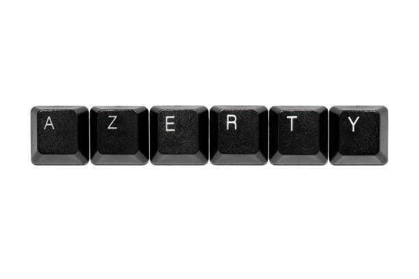 azerty-tastatur-tasten auf weißem hintergrund - azerty stock-fotos und bilder