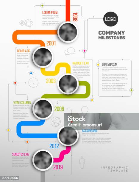 Vector Infographic Company Milestones Timeline Template Stock Illustration - Download Image Now