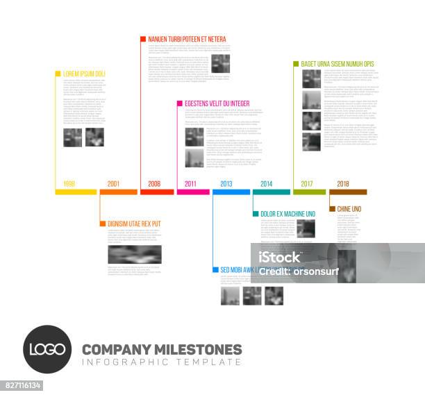 Vector Infographic Timeline Report Template Stock Illustration - Download Image Now - Timeline - Visual Aid, Infographic, Vector