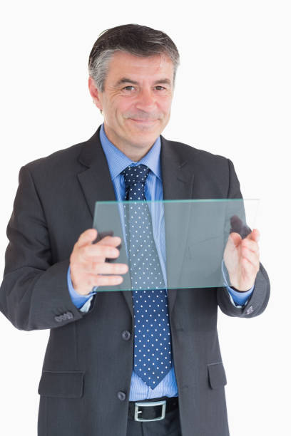istock Cheerful man holding a pane 827119820