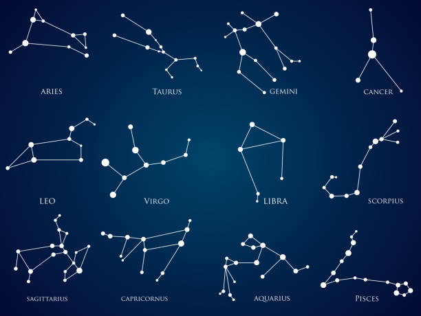 zestaw konstelacji zodiaku - virgo stock illustrations