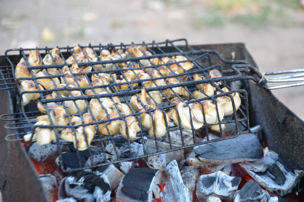 istock Barbecue the mushrooms on the coals 827155202