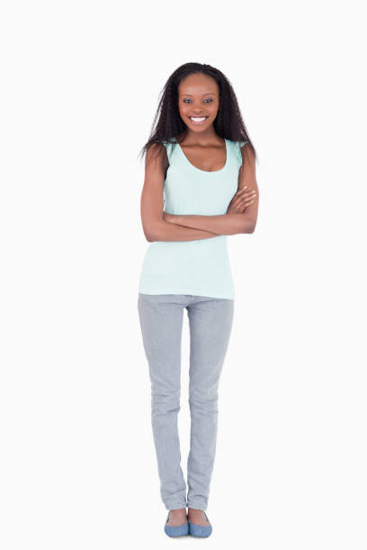 istock Woman with arms folded on white background 827157882