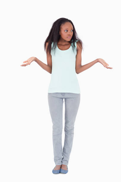 istock Woman having no idea against a white background 827158028