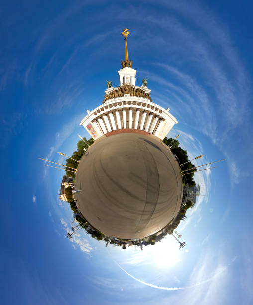 istock Little planet effect of VDNKh, Moscow 827161234