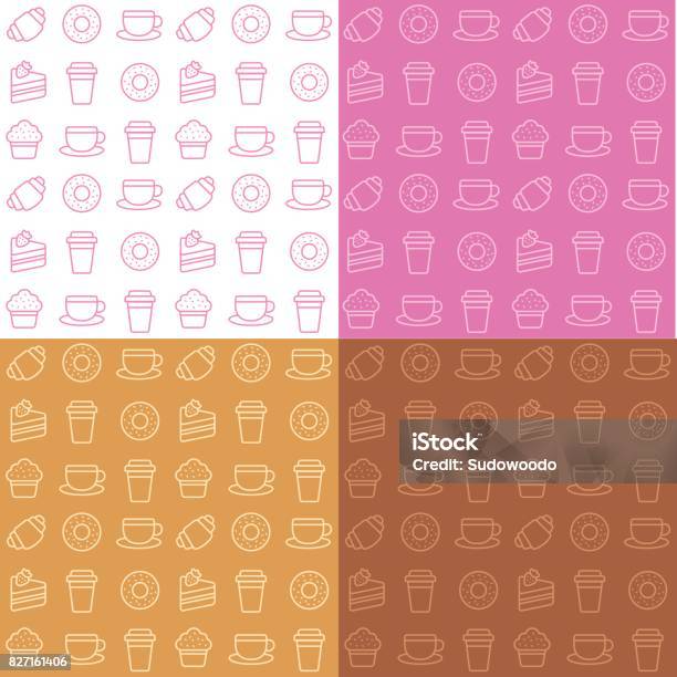 Pattern Cafe Vector Cafe Patterns Set Stock Illustration - Download Image Now - Coffee ...