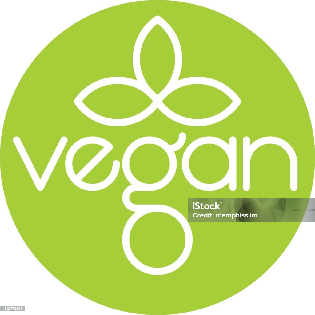 Vegan Vector Logo Icon Design Custom drawn typography with leaf shapes in vegan vector design. Logo stock vector