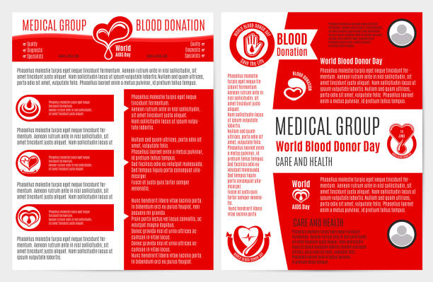 kan bağışı tıbbi broşür, poster şablonu - world aids day stock illustrations