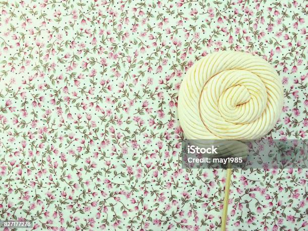 Marshmallow Lollipop On Colorful Background Stock Photo - Download Image Now - Arts Culture and Entertainment, Beauty, Candy