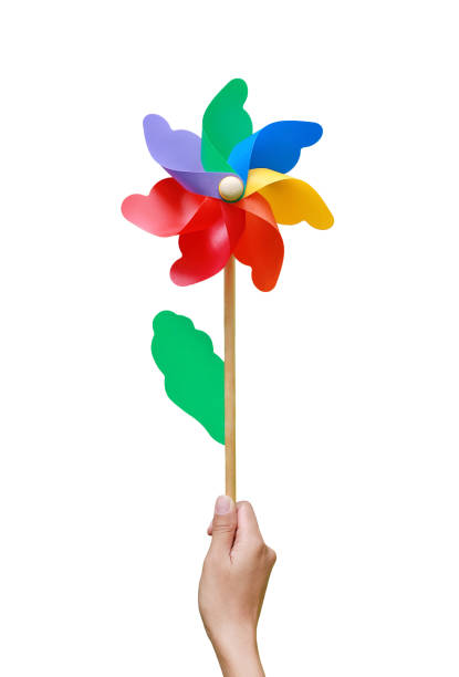 istock Hand holding Colorful pinwheel over white background. 827193674
