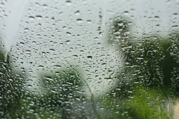 istock Natural water drops on glass 827197554