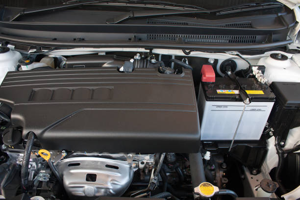istock Close up detail of new car engine 827204482