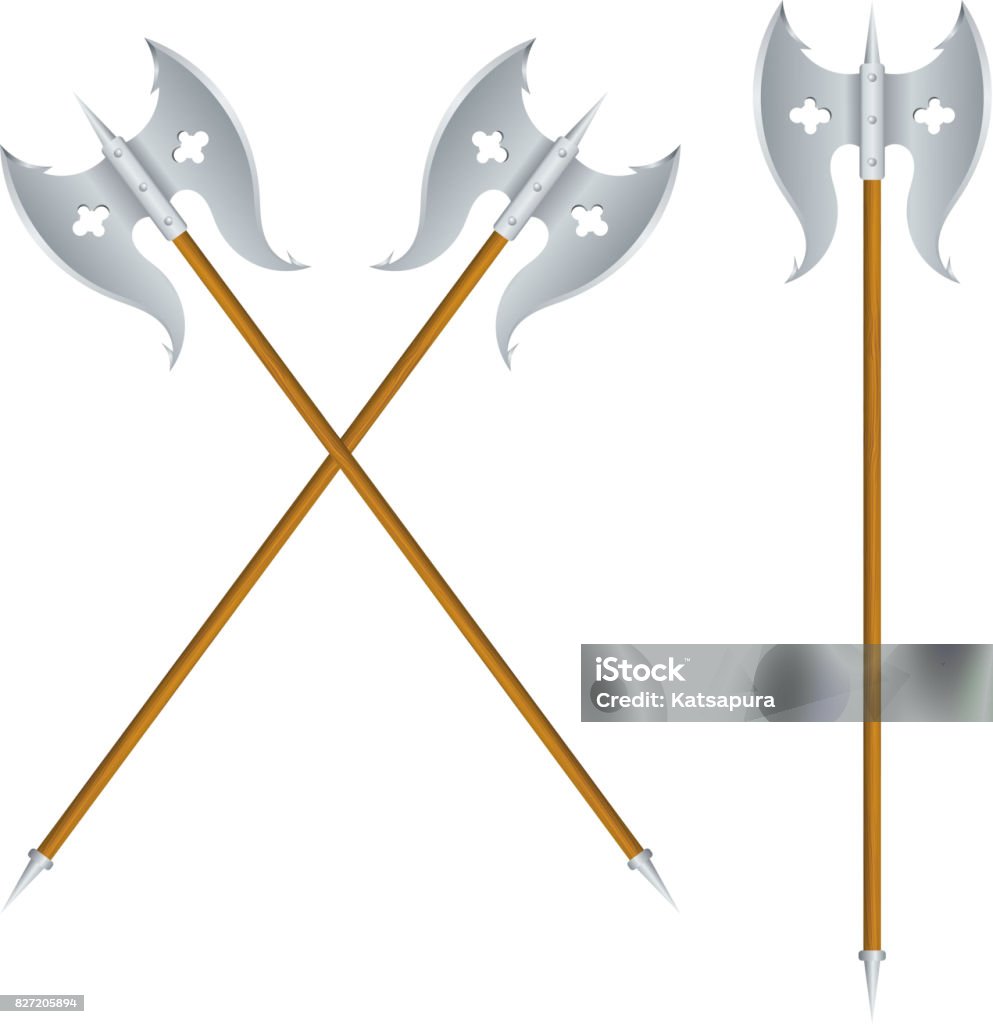 Halberds Vector Crossed Halberds On White Background Vector Illustration Stock ...