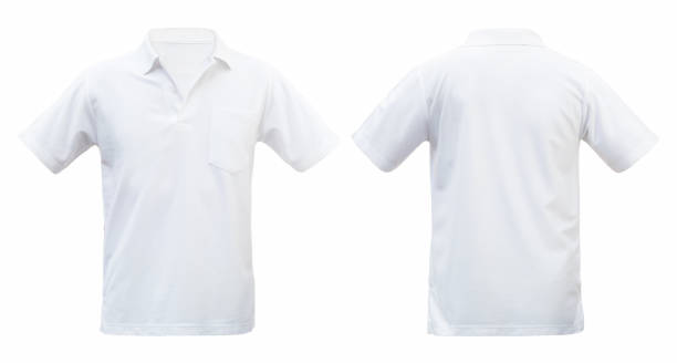 istock T-shirts front and back on background. with clipping path 827211842