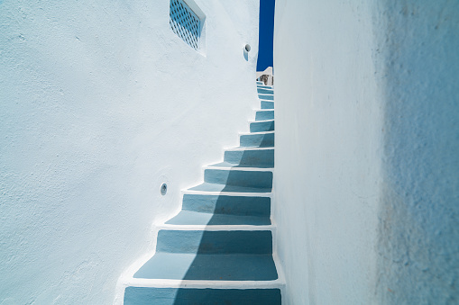 stairs in greece - typical greek architecture of the cyclades