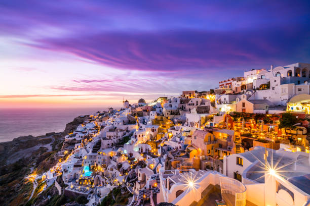 istock Cloud Typologies, amazing sundown mood over santorini 827214762
