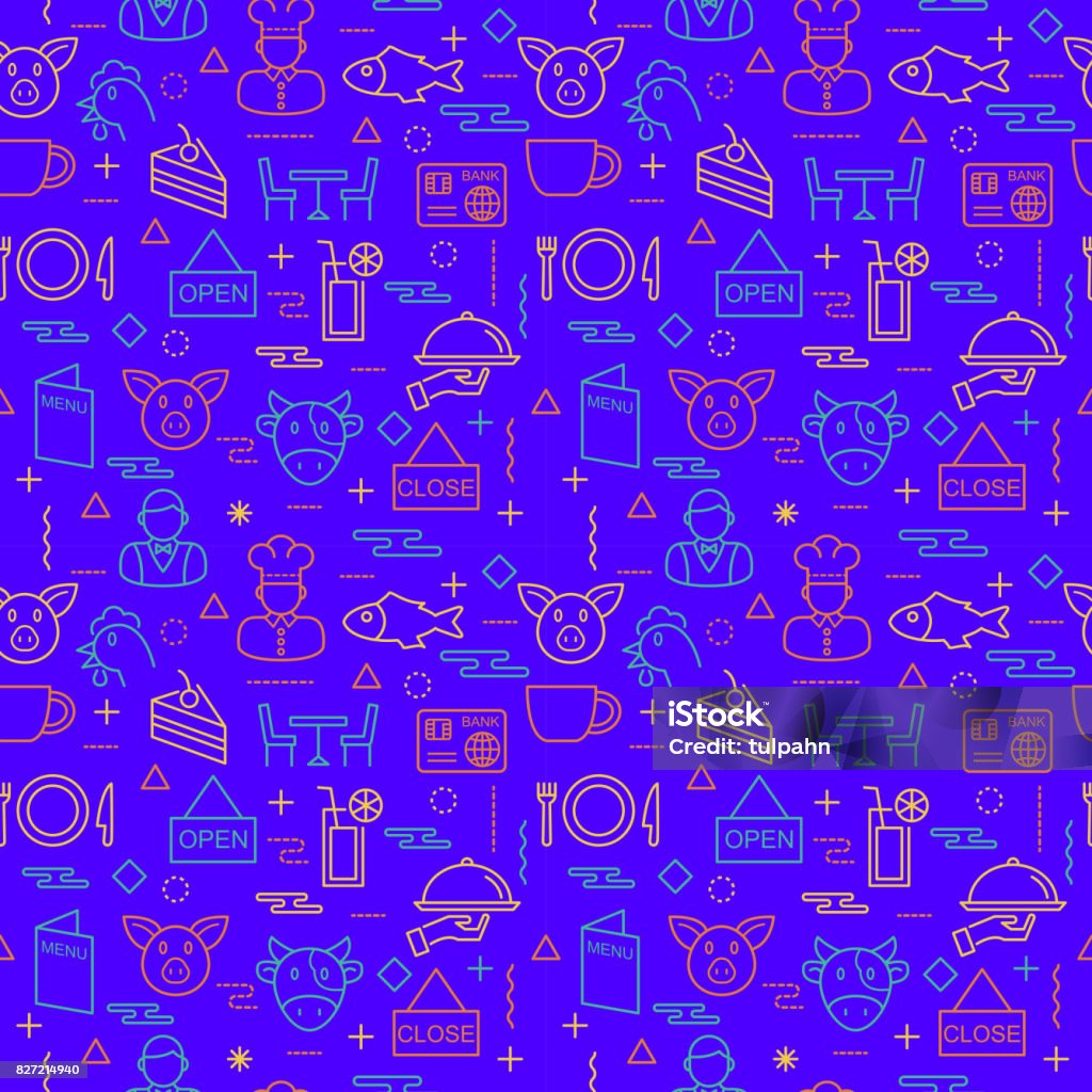 Restaurant Background Pattern Restaurant Seamless Pattern Background Stock Illustration - Download ...