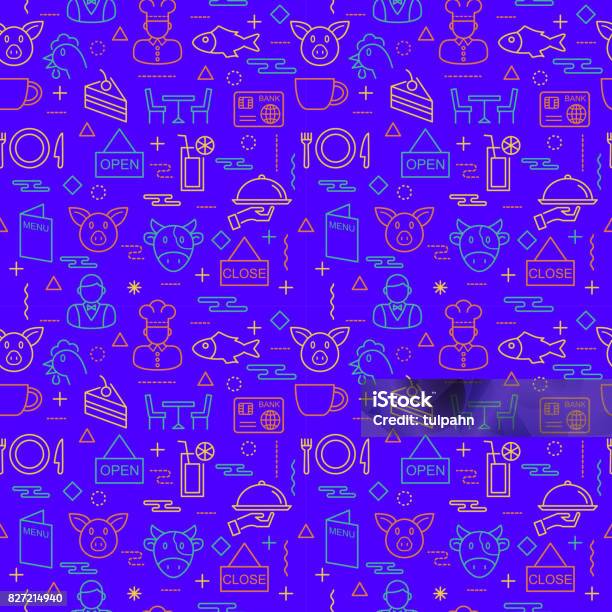 Restaurant Background Pattern Restaurant Seamless Pattern Background Stock Illustration - Download ...