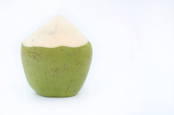 istock Green coconut fruit isolated on white background with copy space. 827219406