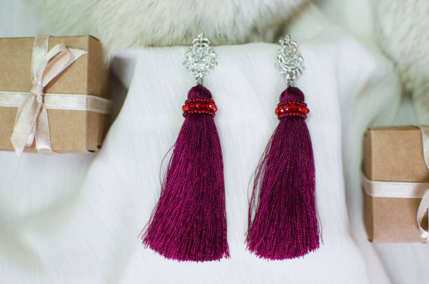 istock Handmade tassels earrings. 827219594
