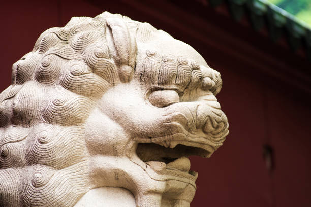 istock Lion Statue in front of Che Kung Temple's entrance 827220176