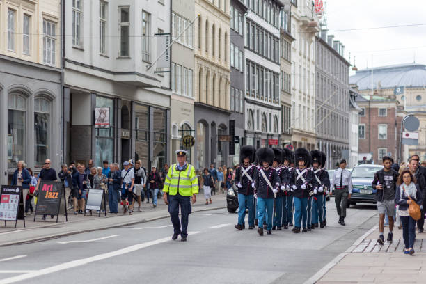 guardia reale danese a copenaghen - honor guard protection security guard tourist foto e immagini stock