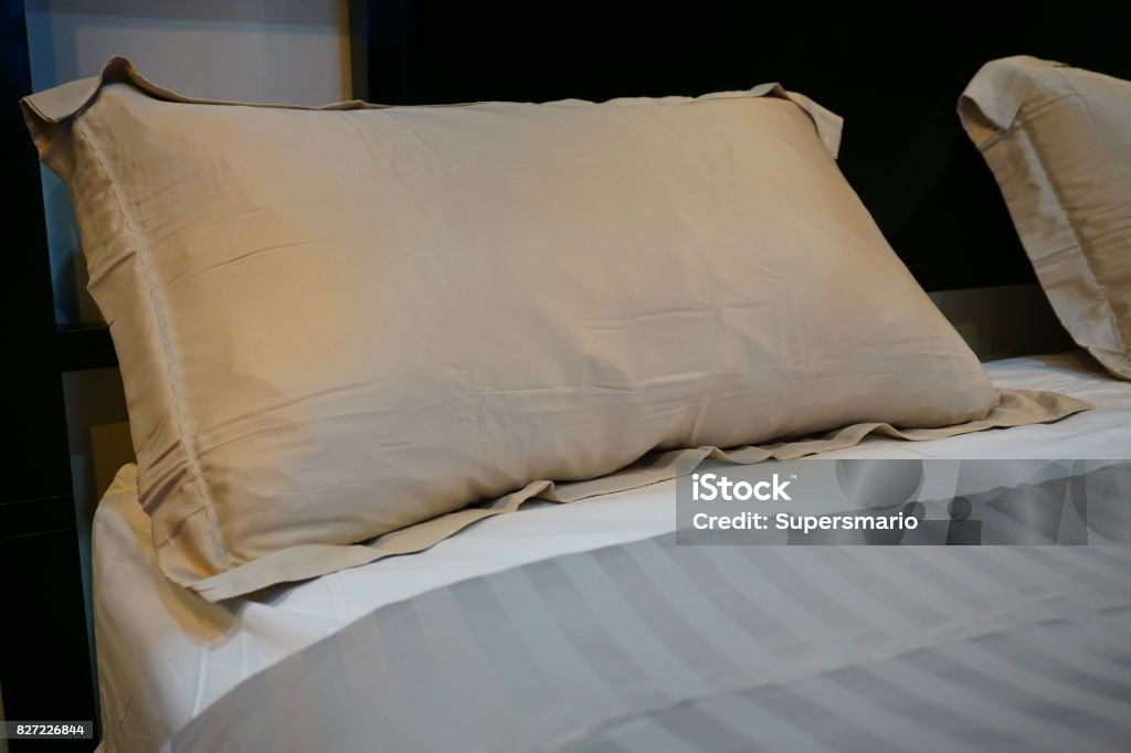 Big White Pillows In Bedroom Stock Photo - Download Image Now