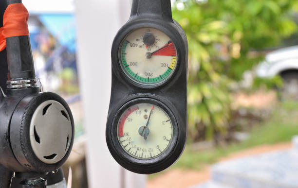 istock Selective focus on regulator gauge for scuba diving 827230302