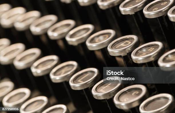 Old Typewriter Keys Stock Photo - Download Image Now - Alphabet, Antique, Author