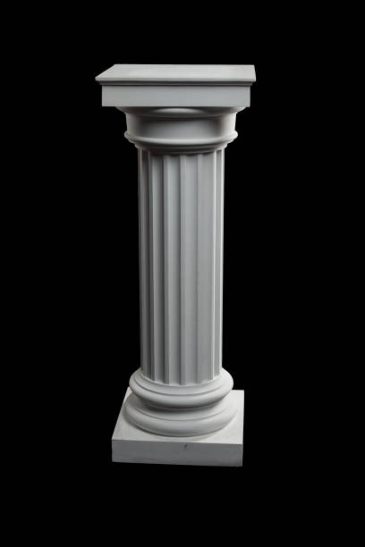 istock plaster graceful decorations on the columns on a black background 827250870