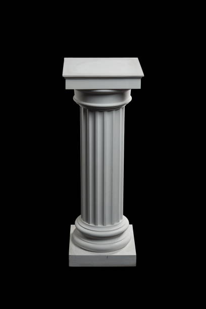 istock plaster graceful decorations on the columns on a black background 827250934