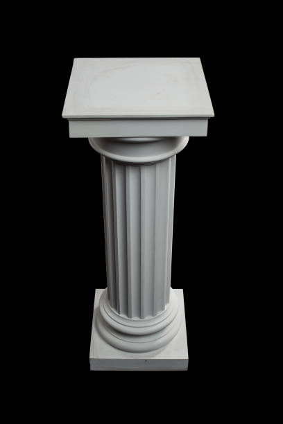 istock plaster graceful decorations on the columns on a black background 827250974