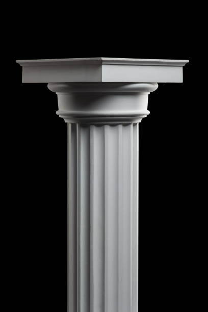 istock plaster graceful decorations on the columns on a black background 827251138