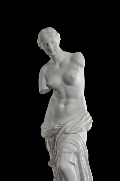 금성, 검은색에 석고 열의 �동상 - sculpture women fine art statue marble 뉴스 사진 이미지