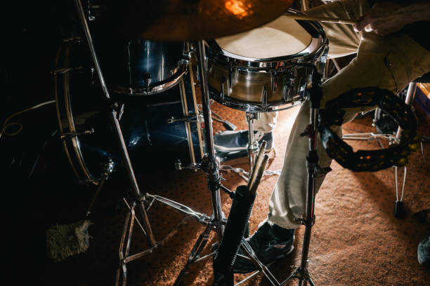 istock Drum kit during live concert closeup 827255770