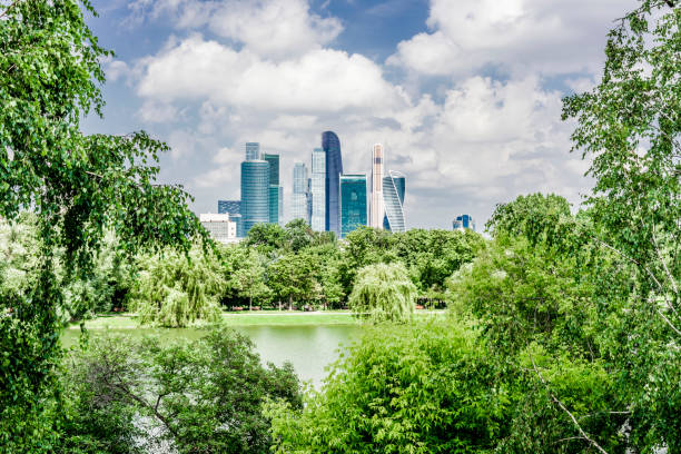 istock Park in the modern city 827258912