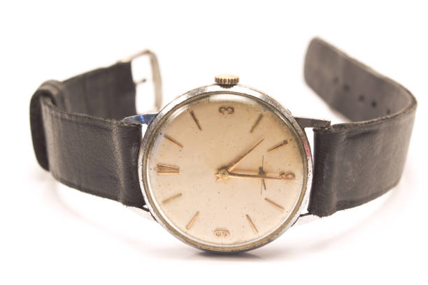 istock Old wristwatch isolated on white 827262790