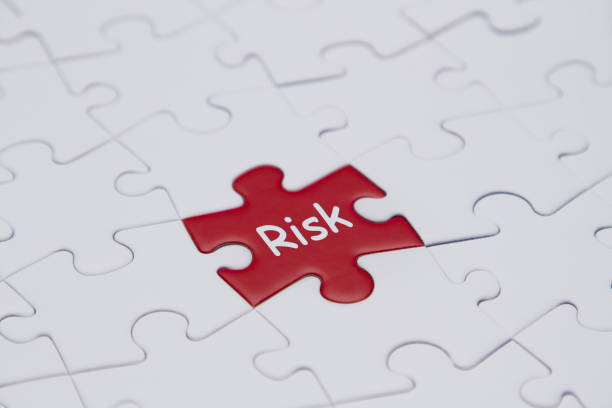 istock Risk word written on red puzzle piece. 827266696