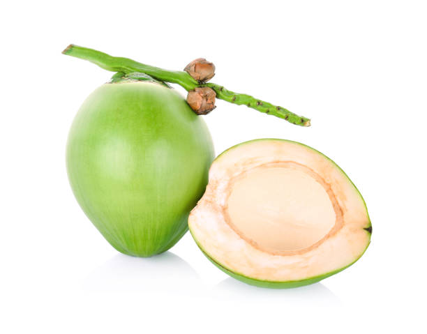 istock Green coconut isolated on white background 827270198