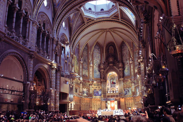 istock inside Montserrat abby in spain in spring 827279602