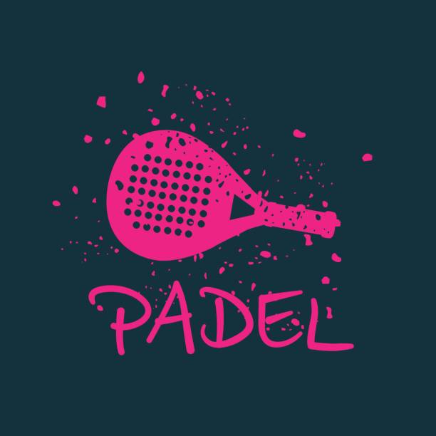 ilustrações de stock, clip art, desenhos animados e ícones de logo padel pink - the paddle racket