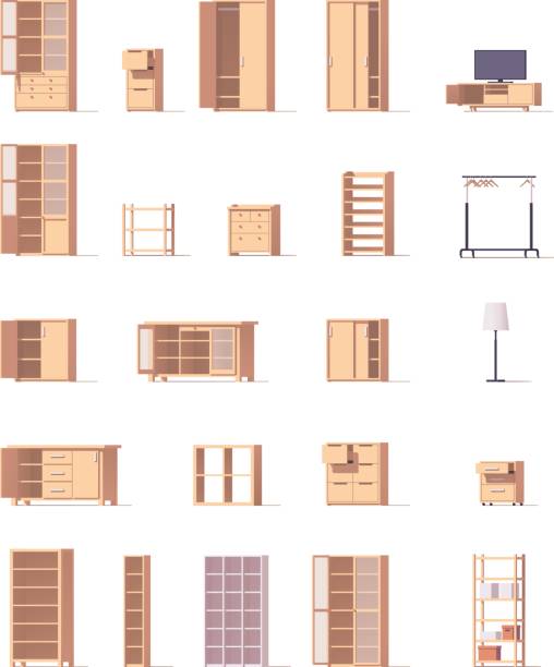 ベクトル キャビネット セット - sideboard点のイラスト素材／クリップアート素材／マンガ素材／アイコン素材
