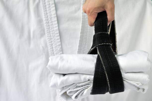 istock aikido black belt martial arts on white background 827284484