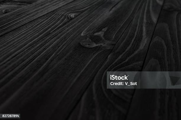 Black Wood Texture Stock Photo - Download Image Now - Wood - Material, Angle, Table