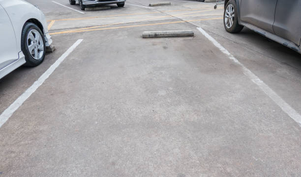 istock empty space for cars ,outdoor car parking 827288250