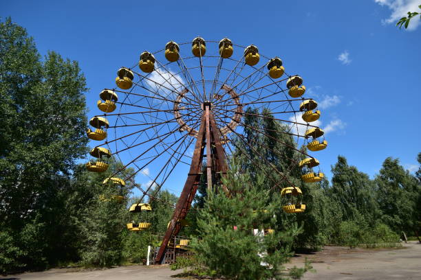 istock Abandoned Fun fair amusement park Chernobyl exclusion zone 827289362