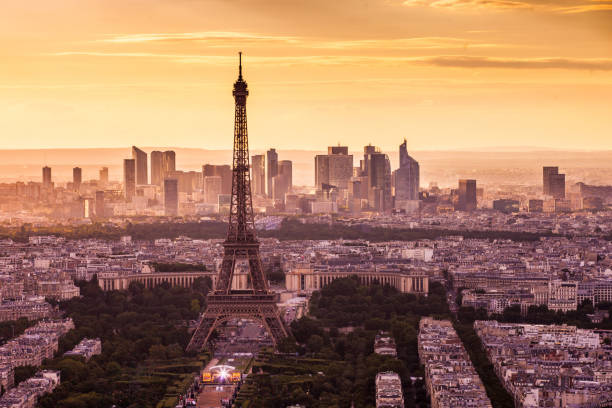 istock Panoramic view of Paris cityscape 827291848