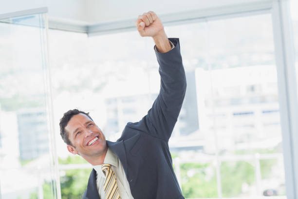 istock Businessman raising up his hand 827295204